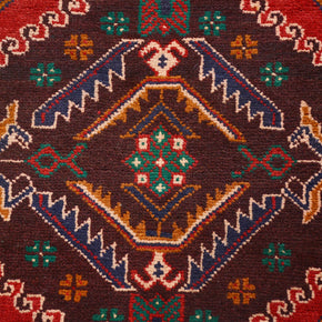 198cm x 104cm Hand Knotted Afghan Baluchi area rug pure wool pile natural dye