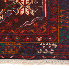 198cm x 104cm Hand Knotted Afghan Baluchi area rug pure wool pile natural dye