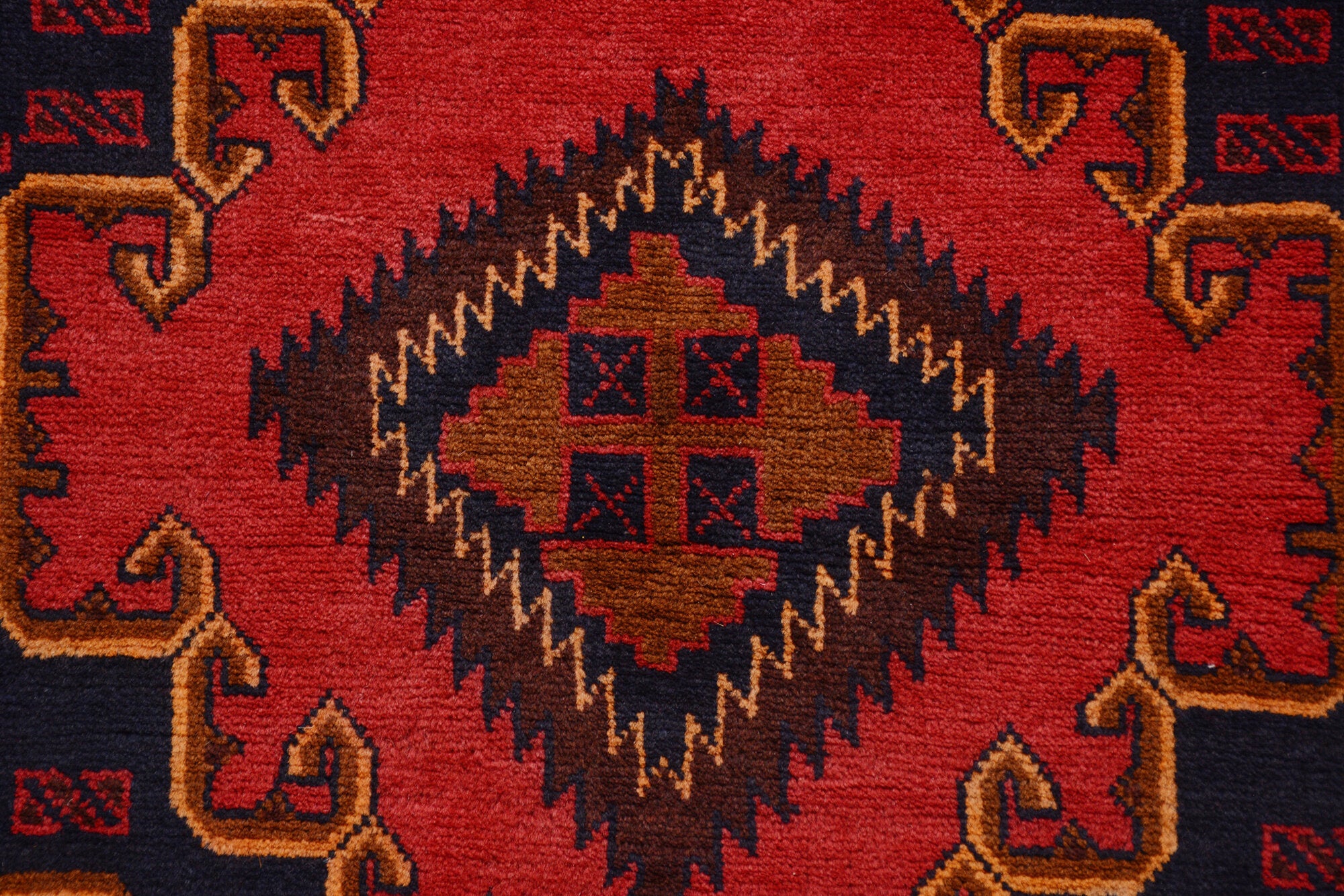 Afghan Baluchi rug hand woven pure wool pile one of a kind area rug 228cm x 121cm