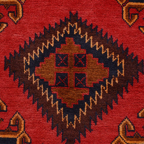 Afghan Baluchi rug hand woven pure wool pile one of a kind area rug 228cm x 121cm