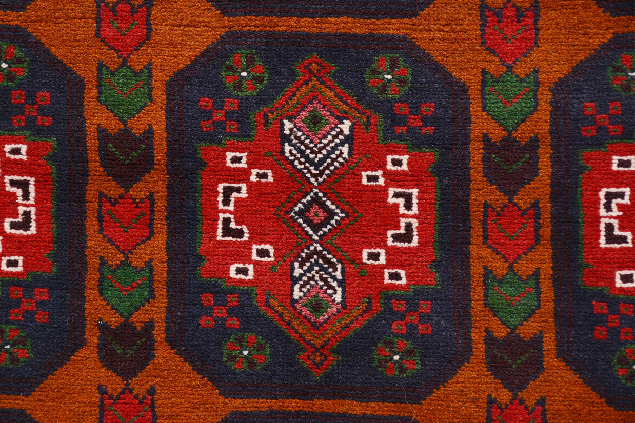 Afghan Baluchi rug Pure wool pile hand woven area rug 191cm x 124cm