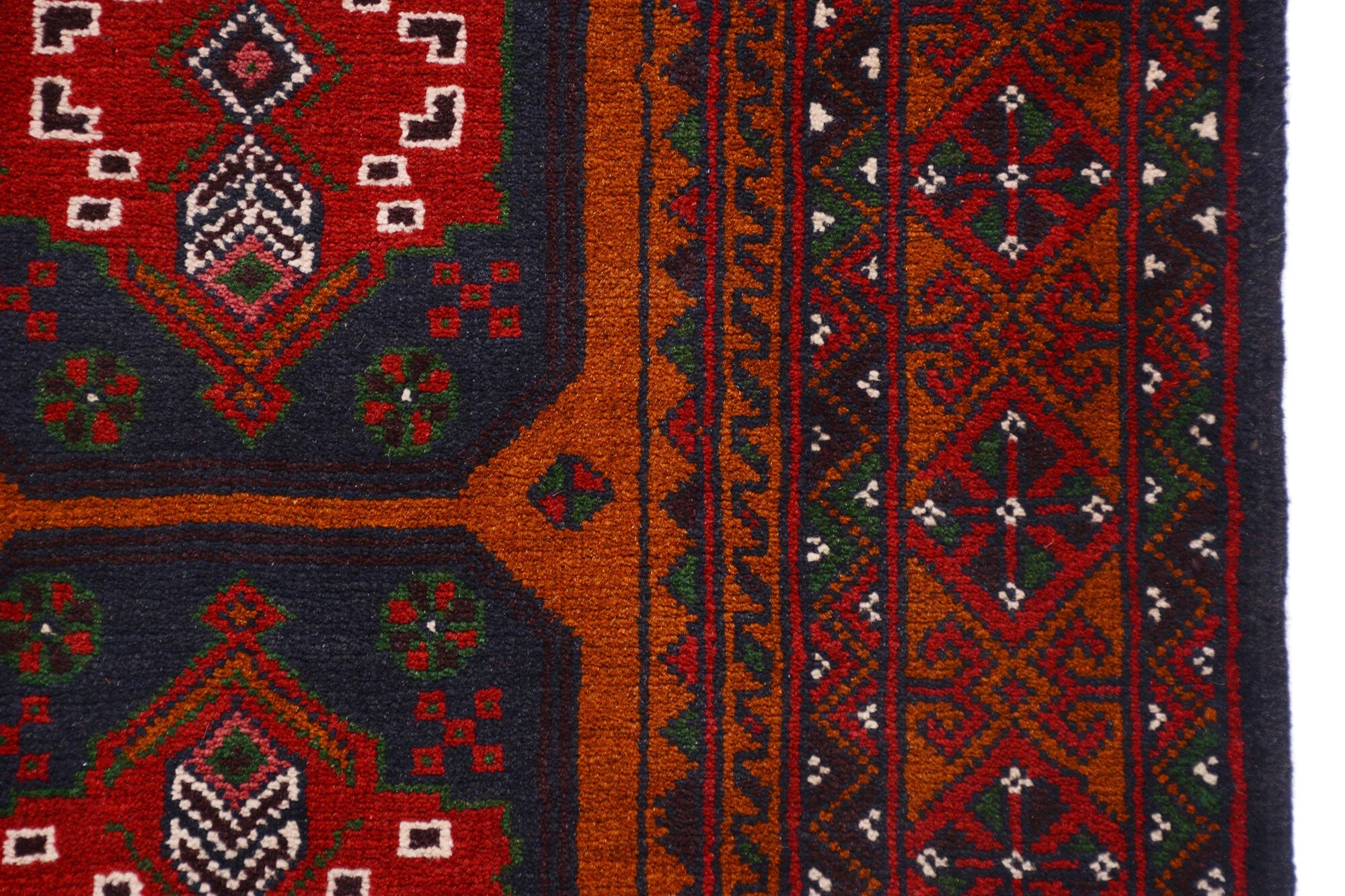 Afghan Baluchi rug Pure wool pile hand woven area rug 191cm x 124cm