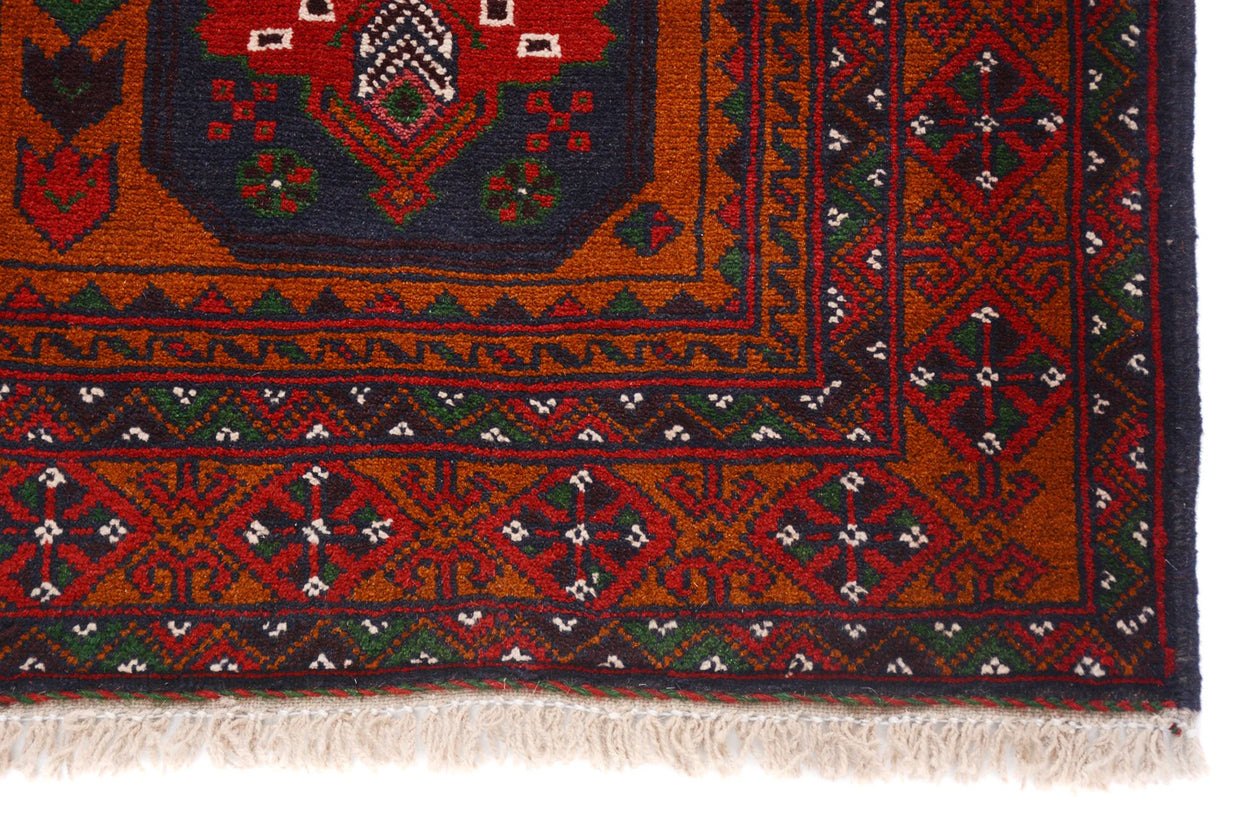 Afghan Baluchi rug Pure wool pile hand woven area rug 191cm x 124cm