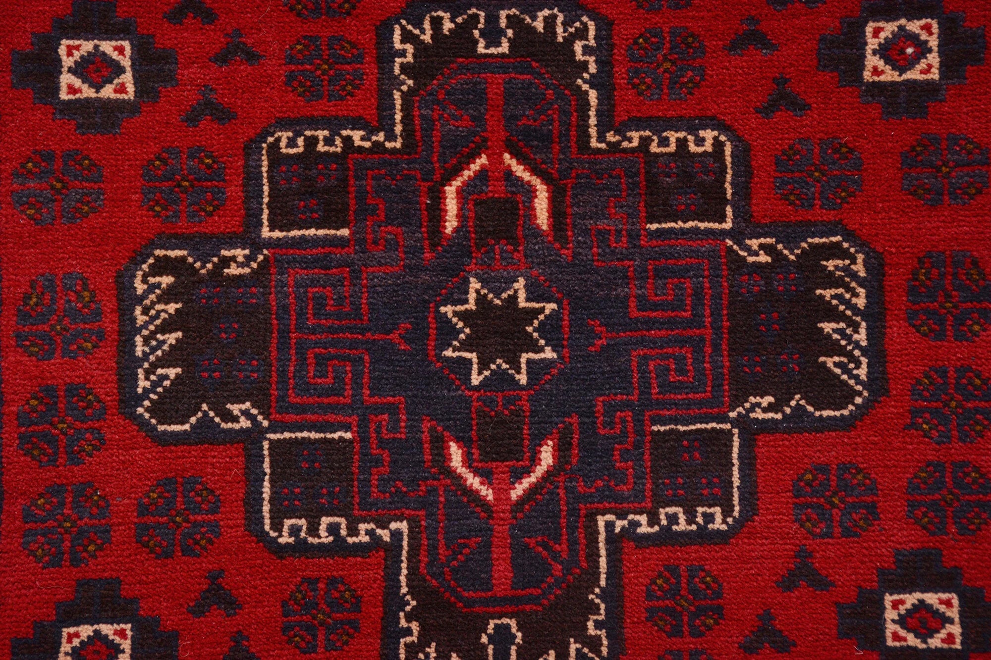 Afghan Baluchi Area rug Hand Knotted Pure wool pile rug 203cm x 114cm