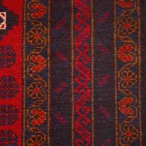 Afghan Baluchi Area rug Hand Knotted Pure wool pile rug 203cm x 114cm
