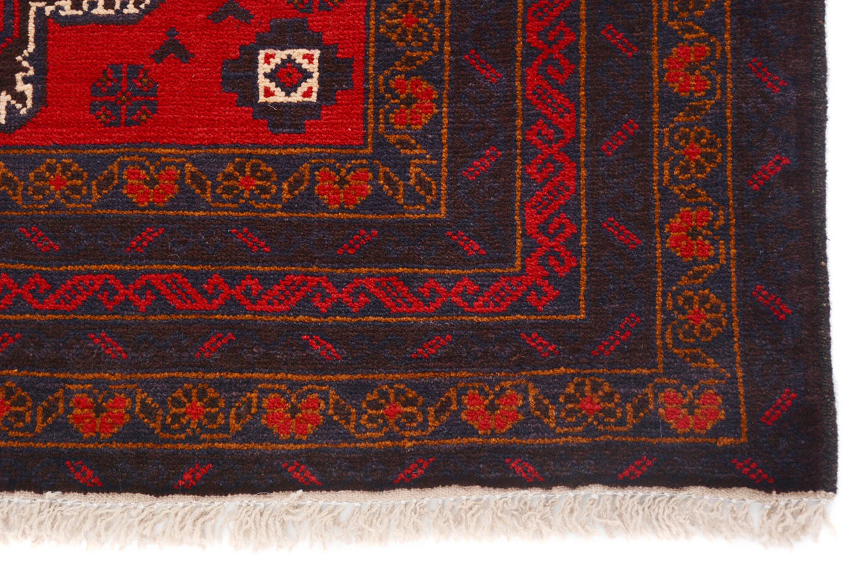 Afghan Baluchi Area rug Hand Knotted Pure wool pile rug 203cm x 114cm