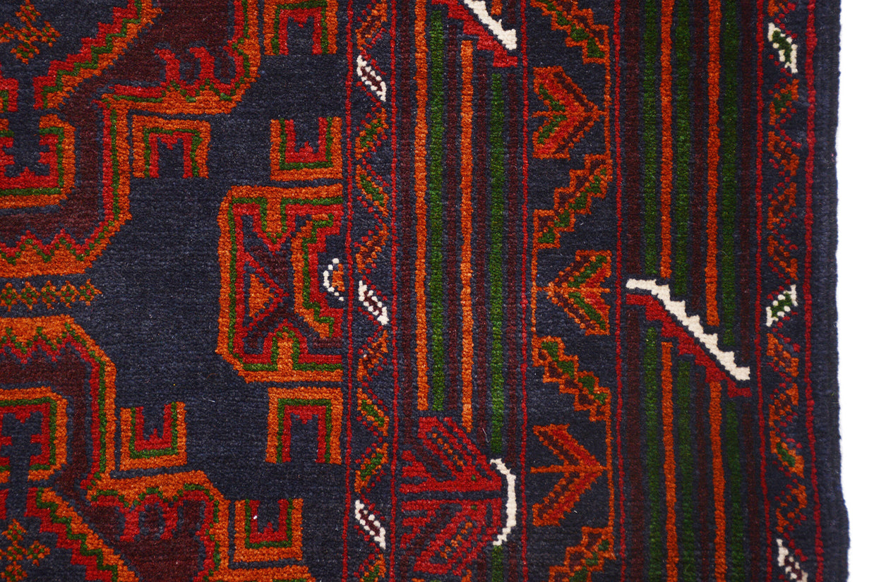 180cm x 125cm Afghan Baluchi rug Hand Knotted Pure wool pile area rug