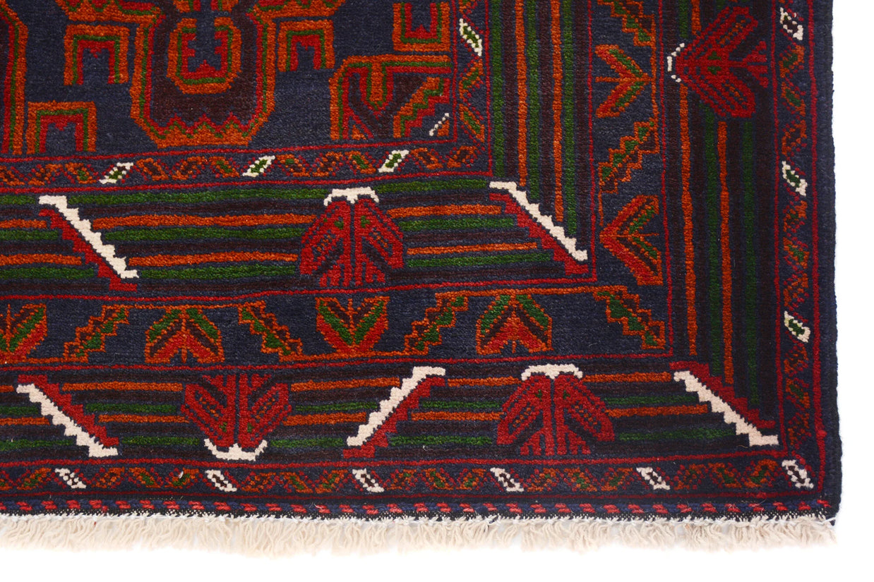 180cm x 125cm Afghan Baluchi rug Hand Knotted Pure wool pile area rug