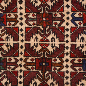189cm x 127cm Afghan Baluchi Area rug pure wool pile kand knotted rug