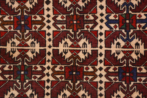 189cm x 127cm Afghan Baluchi Area rug pure wool pile kand knotted rug