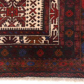 189cm x 127cm Afghan Baluchi Area rug pure wool pile kand knotted rug