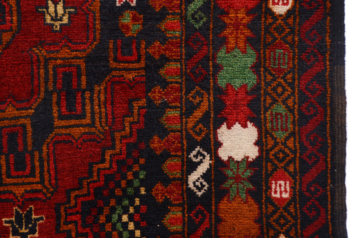 199cm x 111cm Afghan Baluchi area rug pure wool pile rug