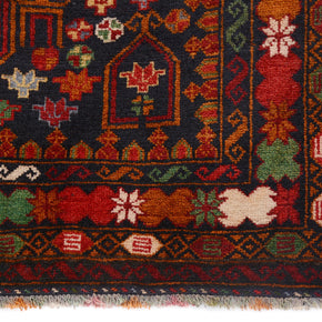 199cm x 111cm Afghan Baluchi area rug pure wool pile rug