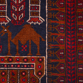 178cm x 120cm Afghan Baluchi pure wool pile rug hand knotted area rug