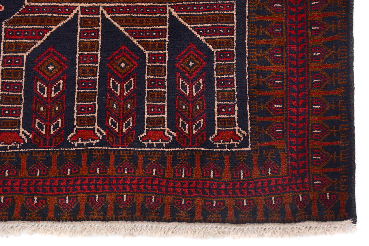 178cm x 120cm Afghan Baluchi pure wool pile rug hand knotted area rug