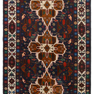 215cm x 114cm Afghan Baluchi rug Hand Knotted Pure wool pile area rug