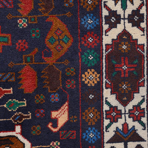 215cm x 114cm Afghan Baluchi rug Hand Knotted Pure wool pile area rug