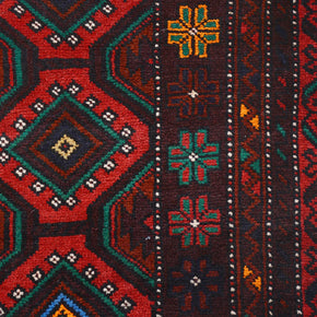 Afghan Baluchi rug Hand Knotted pure wool pile area rug 191cm x 115cm