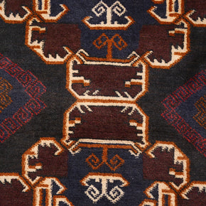 Afghan Baluchi rug pure wool pile hand knotted area rug208cm x 118cm