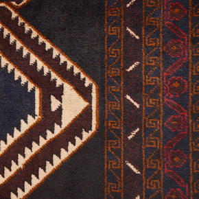 Afghan Baluchi rug pure wool pile hand knotted area rug208cm x 118cm