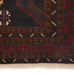 Afghan Baluchi rug pure wool pile hand knotted area rug208cm x 118cm