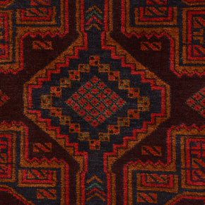 Natural dye Afghan Baluchi Pure wool pile rug 192cm x 111cm