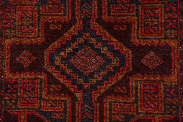 Natural dye Afghan Baluchi Pure wool pile rug 192cm x 111cm