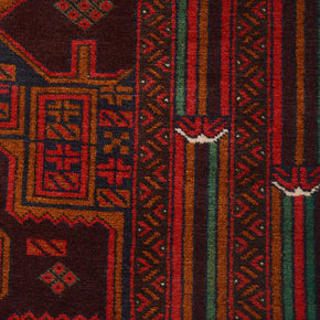 Natural dye Afghan Baluchi Pure wool pile rug 192cm x 111cm
