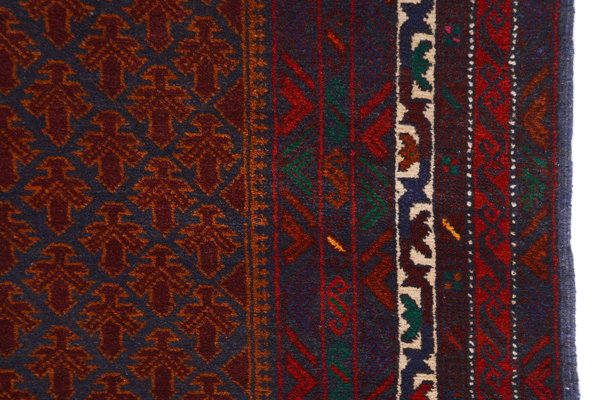 Afghan Hand Knotted Pure pile Baluchi 189cm x 118cm