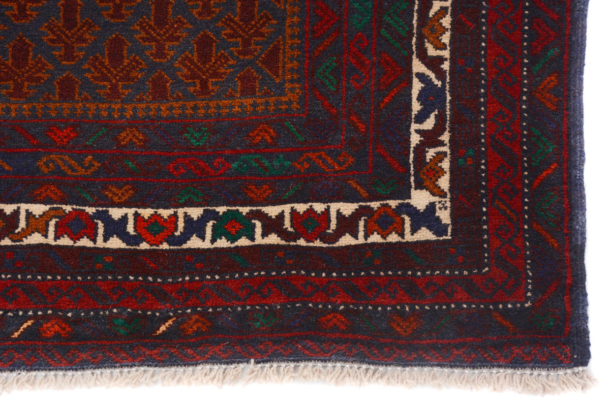 Afghan Hand Knotted Pure pile Baluchi 189cm x 118cm