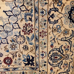 Persian Nain rug hand knotted Silk and wool pile area rug 300cm x 200cm