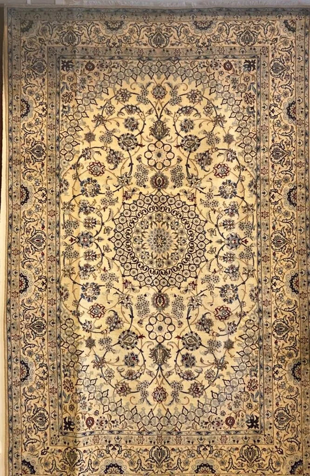 Persian Nain rug hand knotted Silk and wool pile area rug 300cm x 200cm
