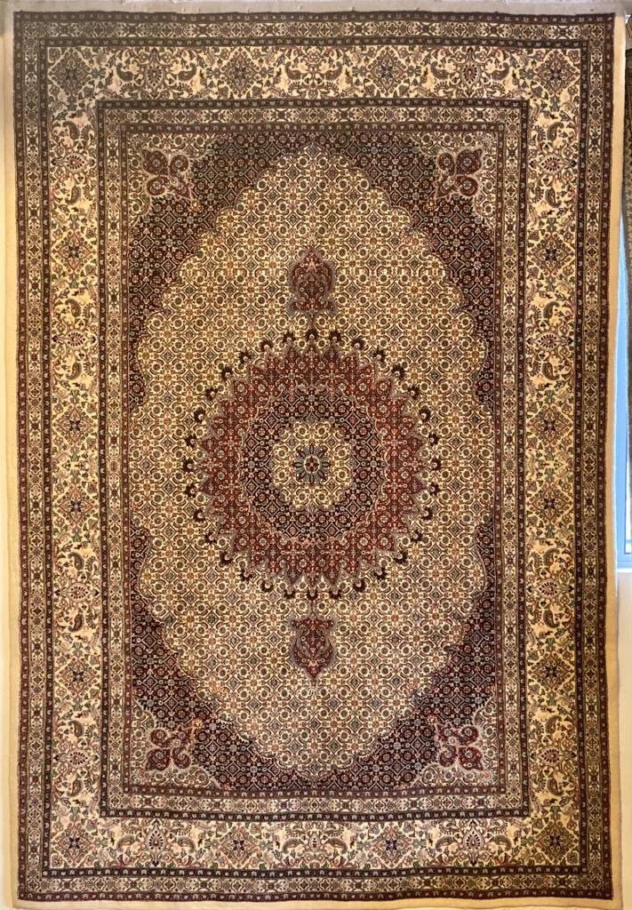 Persian Mud Pure wool pile silk highlights hand knotted 300cm x 200cm