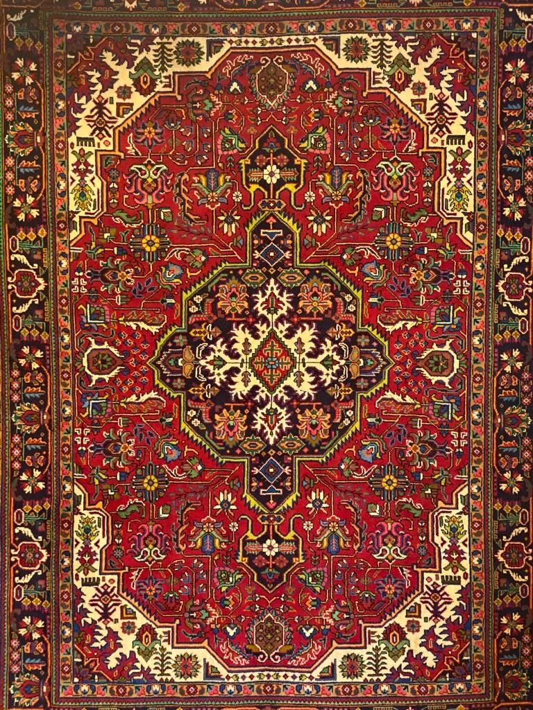 Persian Tabriz area rug pure wool pile hand knotted rug 300cm x 207cm