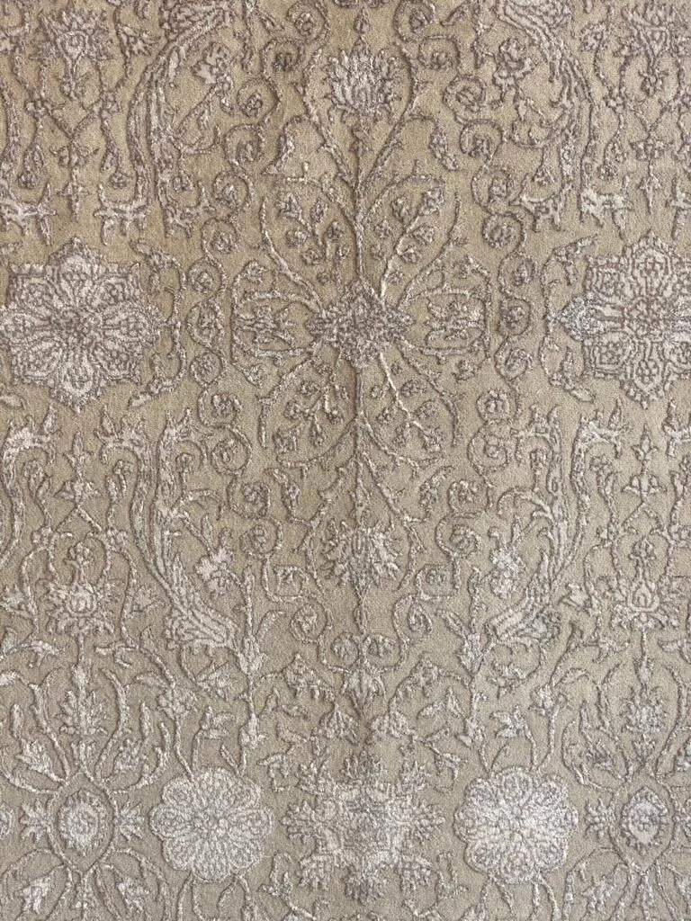 Indo Persian Ziegler Silk and wool pile hand knotted rug 276cm x 183cm